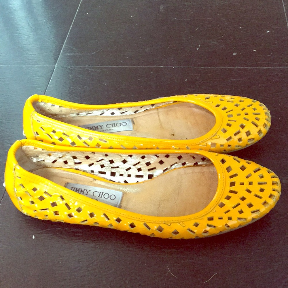 Jimmy Choo lazer cut flats